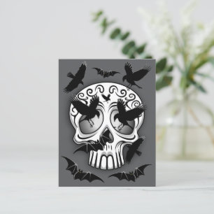 Cartão Postal De Festividades Calaveras Decorativas do Halloween