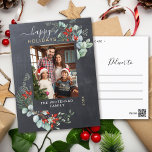 Cartão Postal De Festividades Calçado de Aquarela Verde<br><div class="desc">Você vai adorar estes bonitos cartões postais de Natal! Eles apresentam arranjos botânicos de aquarela com névoa,  ramificações de pínus,  bagas e respiração de bebês.</div>