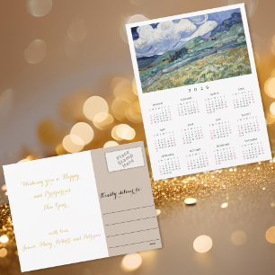 Cartão Postal De Festividades Calendário 2026 Paisagem França Vincent Van Gogh