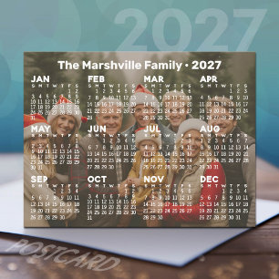 Cartão Postal De Festividades Calendário 2027 com Foto de Fundo