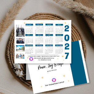 Cartão Postal De Festividades Calendário 2027 Logotipo Empresa Negócios Corporat