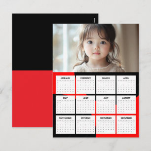 Cartão Postal De Festividades Calendário Anual de Fotos Moderno Minimalista 2027
