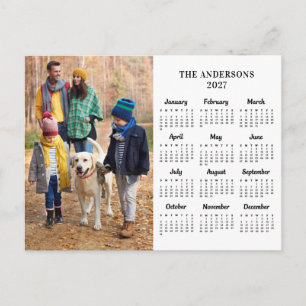 Cartão Postal De Festividades Calendário de 12 meses com foto personalizada e no