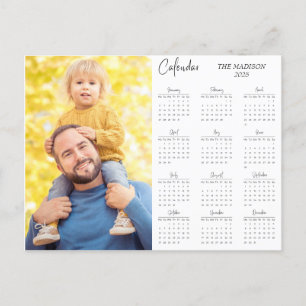 Cartão Postal De Festividades Calendário de 12 Meses de Fotografia Personalizada
