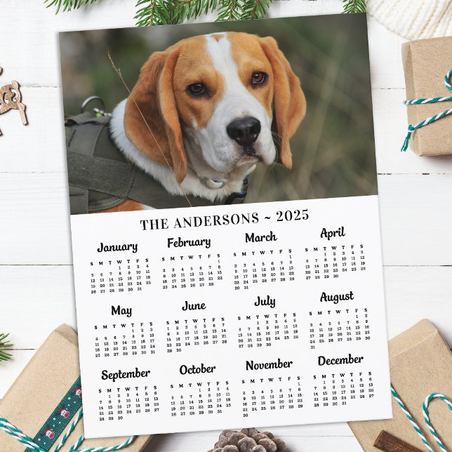 Cartão Postal De Festividades Calendário de Ano Novo da Pet Puppy Dog Personaliz (Criador carregado)