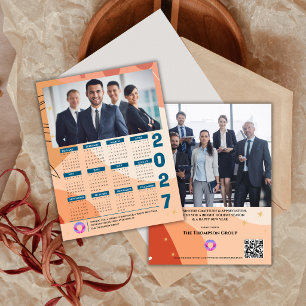 Cartão Postal De Festividades Calendário de Fotos Corporativas 2027 Empresa Negó