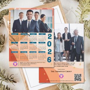 Cartão Postal De Festividades Calendário de fotos corporativo Logotipo da empres