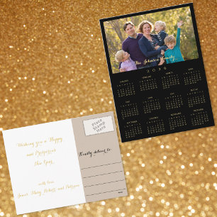 Cartão Postal De Festividades Calendário de Fotos Personalizado 2026 Natal Ano N