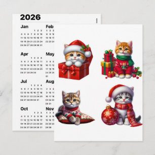 Cartão Postal De Festividades Calendário de Magia de Gatos de Férias Edição de D