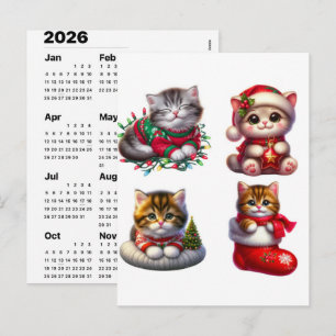 Cartão Postal De Festividades Calendário de Magia do Gato de Férias Edição de De