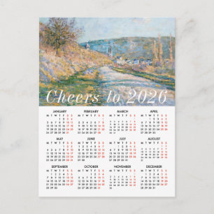Cartão Postal De Festividades Calendário de Pintura de Arte de Monet 2027 Educaç
