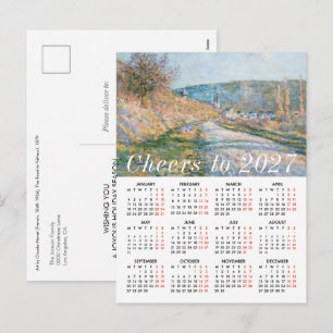 Cartão Postal De Festividades Calendário de Pintura de Arte de Monet 2027 Educaç