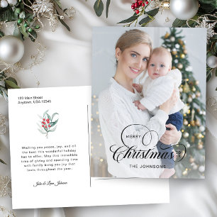 Cartão Postal De Festividades Caligrafia de Natal Elegante 1-Foto