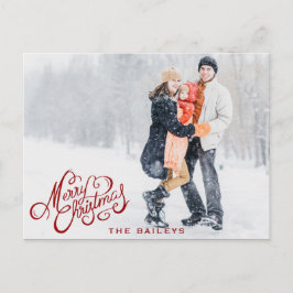 Cartão Postal De Festividades Caligrafia Moderna Fotos de Natal Feliz