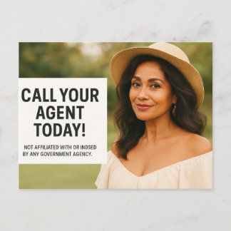 Cartão Postal De Festividades Call Your Agent Today – Medicare Reminder Postcard