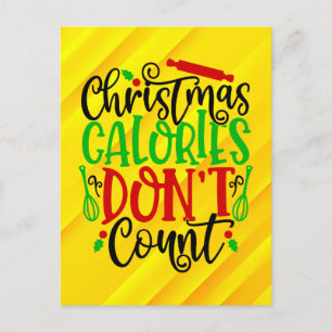 Cartão Postal De Festividades Calorias de Natal Não Contam-50258