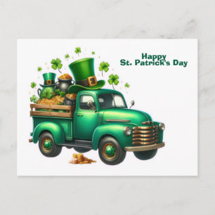 Cartão Postal De Festividades Caminhão Feliz Dia de São Patrício