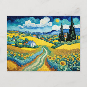 Cartão Postal De Festividades Caminho Cênico Do País Através Dos Campos De Giras
