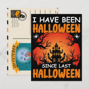 Cartão Postal De Festividades Camisa Assustadora de Halloween Vintage Engraçada
