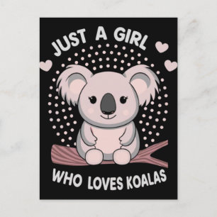 Cartão Postal De Festividades Camisa de Crianças de Coala Fofa Apenas uma Menina