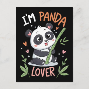 Cartão Postal De Festividades Camisa de Design de Panda Engraçado para Amantes d