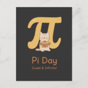 Cartão Postal De Festividades Camisa de Gato do Dia do Pi Fofa