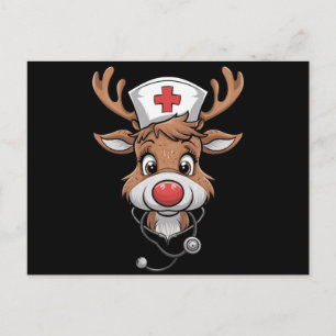 Cartão Postal De Festividades Camisa de Natal para Enfermeiros Luvas de Borracha