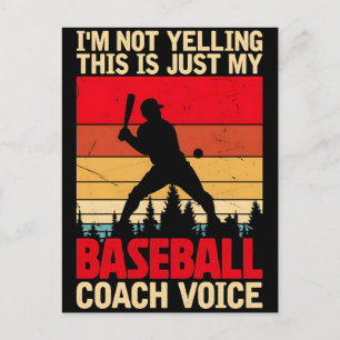 Cartão Postal De Festividades Camisa engraçada de humor de treinador de beisebol