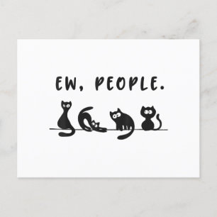 Cartão Postal De Festividades Camisa-gato-preto, mulheres engraçadas, novo gato-