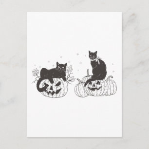 Cartão Postal De Festividades Camisa Vintage Halloween, Suéter Halloween, Gato