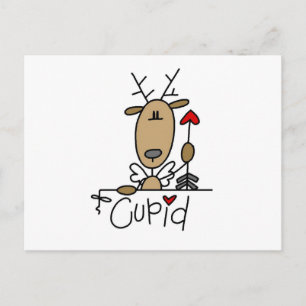 Cartão Postal De Festividades Camisas de Natal do Renas Cupido e Presentes