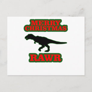 Cartão Postal De Festividades Camisas Engraçadas de Natal Ufly T-Rex.png