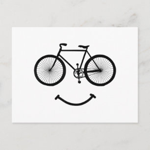 Cartão Postal De Festividades Camiseta Bicicleta e Sorriso Camiseta de Ciclismo