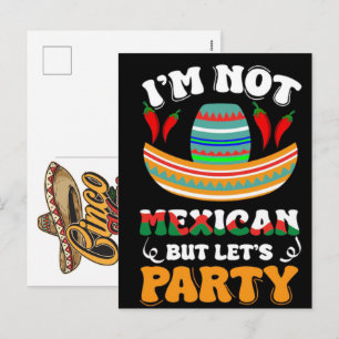 Cartão Postal De Festividades camiseta-de-cinco-de-maio-design-sou-mexicano-vamo