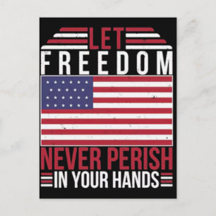 Cartão Postal De Festividades Camiseta de design do dia da independência 4 de ju