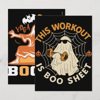 Cartão Postal De Festividades Camiseta de Yoga Fantasma de Halloween Design de F
