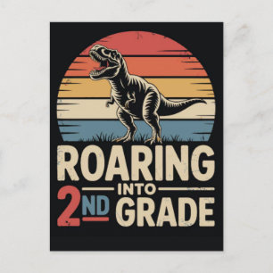 Cartão Postal De Festividades Camiseta do 2º ano rugindo 2026