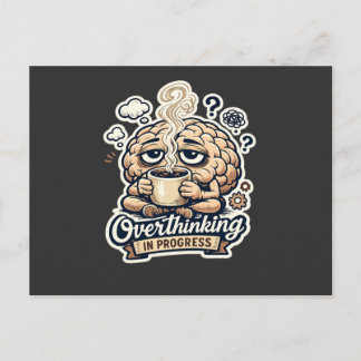 Cartão Postal De Festividades Camiseta Engraçada Pensando Excessivamente Em Anda