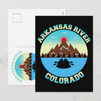 Cartão Postal De Festividades Camiseta Vetorial Aventura no Rio Arkansas Colorad
