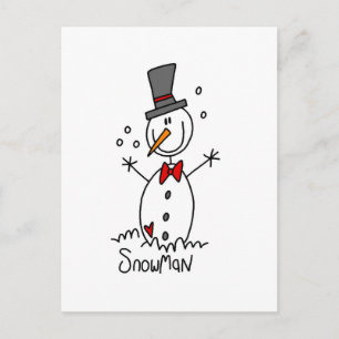 Cartão Postal De Festividades Camisetas e Presentes de Boneco de Neve de Feriado