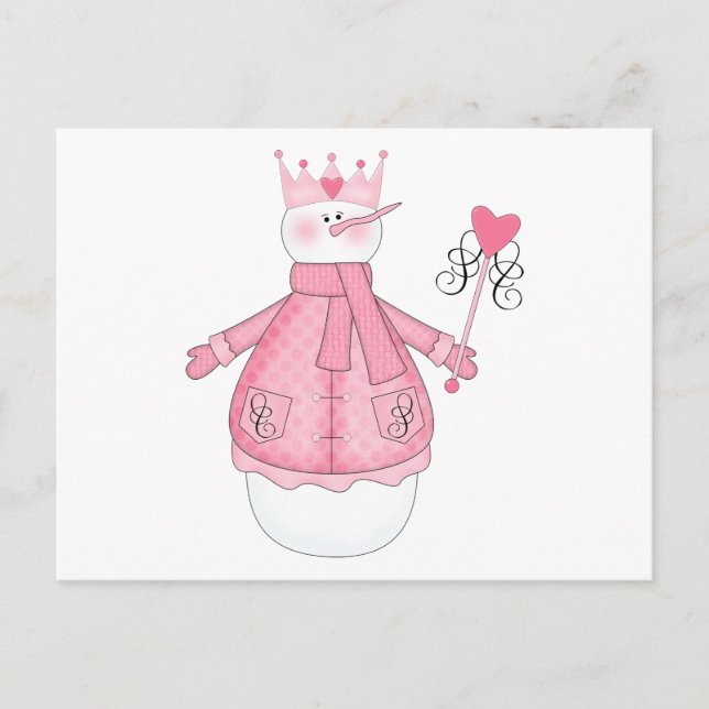 Cartão Postal De Festividades Camisetas e presentes de Natal da Princesa de Neve (Frente)