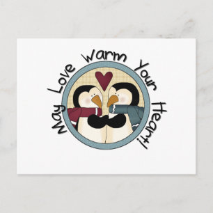 Cartão Postal De Festividades Camisetas e presentes de Natal de Pinguin Love