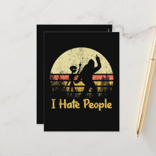 Cartão Postal De Festividades camisetas femininas engraçadas eu odeio as pessoas