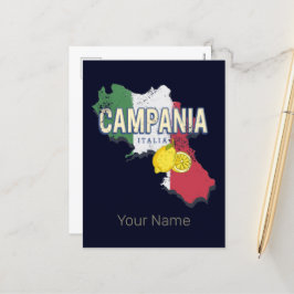 Cartão Postal De Festividades Campania Itália - Região Retro Mapa Vintage Souven