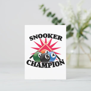 Cartão Postal De Festividades Campeão de Snooker