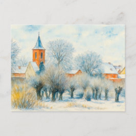 Cartão Postal De Festividades Campo de inverno em Aquarell havelland