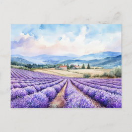 Cartão Postal De Festividades Campos de lavanda lindos