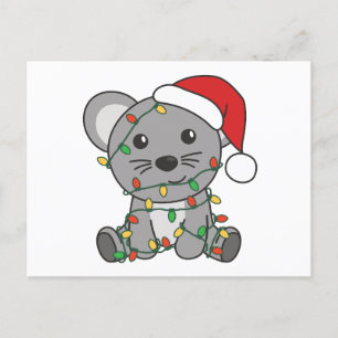 Cartão Postal De Festividades Camundongos de Natal de Rato