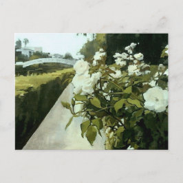Cartão Postal De Festividades Canais de VeniceBeach RosasVerdes FundoDeRosa Post