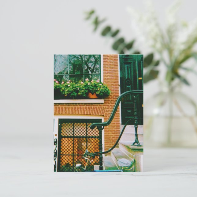 Cartão Postal De Festividades Canal house em Amsterdã (Em pé/Frente)